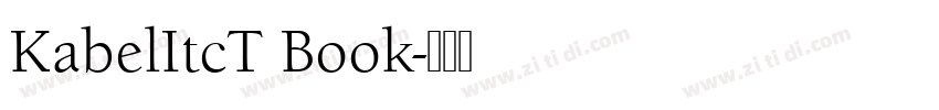 KabelItcT Book字体转换